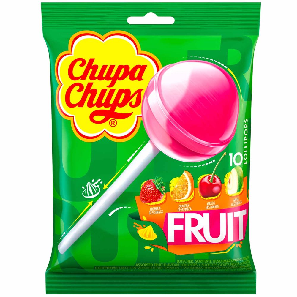 Chupa Chups Fruit 10 einzeln verpackte Lollis