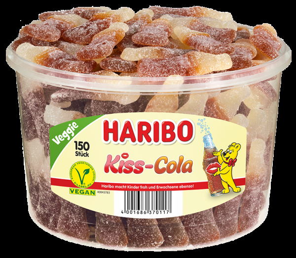 Haribo Kiss Cola 150 saure Fruchtgummis mit Colageschmack