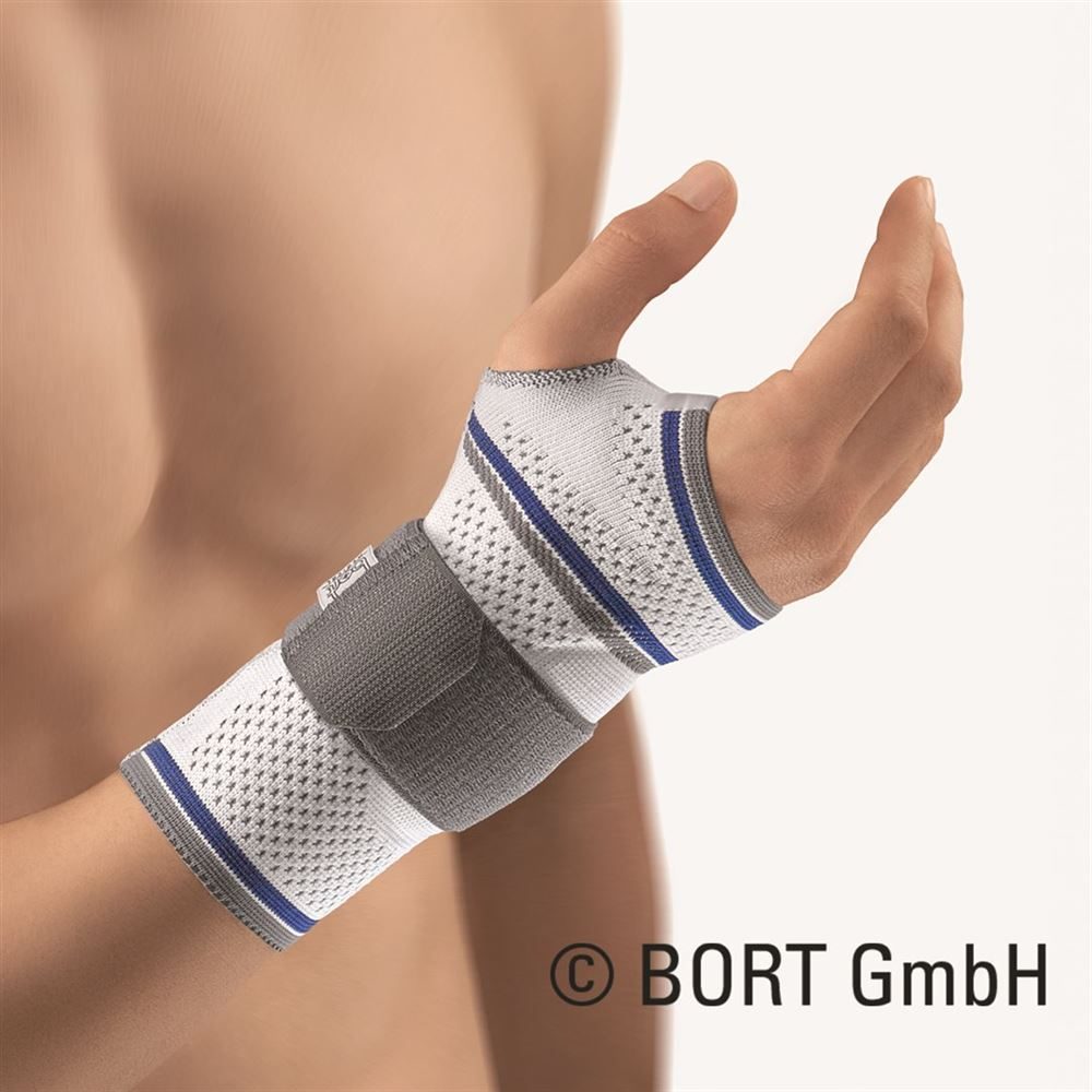 bort Handgelenkbandage rechts L silb (1 Stück)