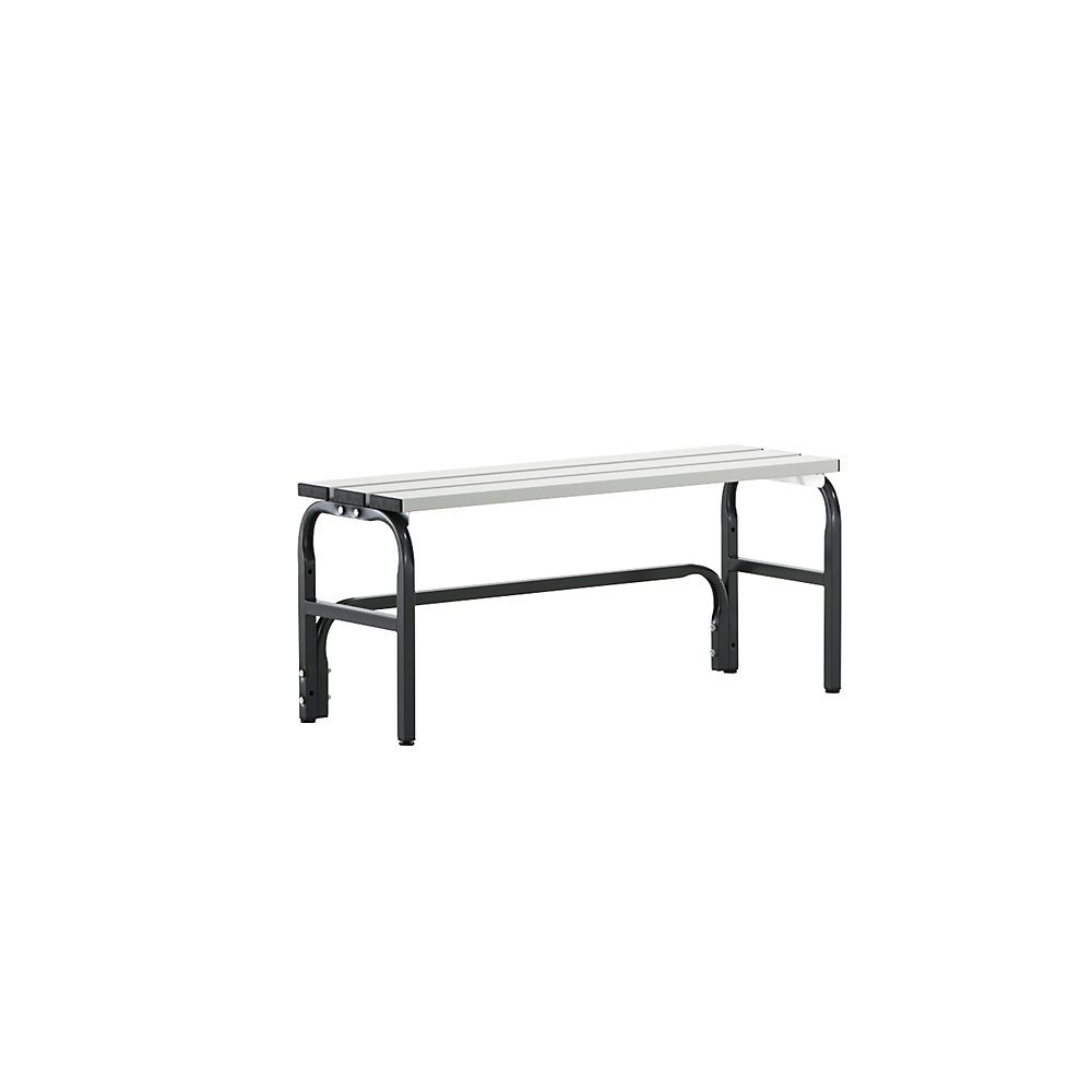 Umkleidebank aus Stahl, HxT 450 x 350 mm L 1015 mm, ohne Schuhrost, ohne Hakenleiste