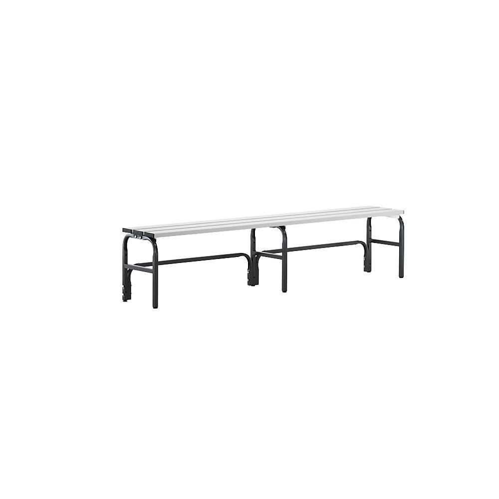 Umkleidebank aus Stahl, HxT 450 x 350 mm L 1500 mm, ohne Schuhrost, ohne Hakenleiste