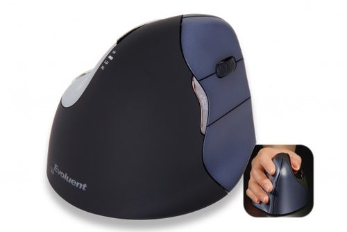 BakkerElkhuizen Evoluent 4 Ergonomische Maus Optisch Ergonomisch Schwarz/Blau