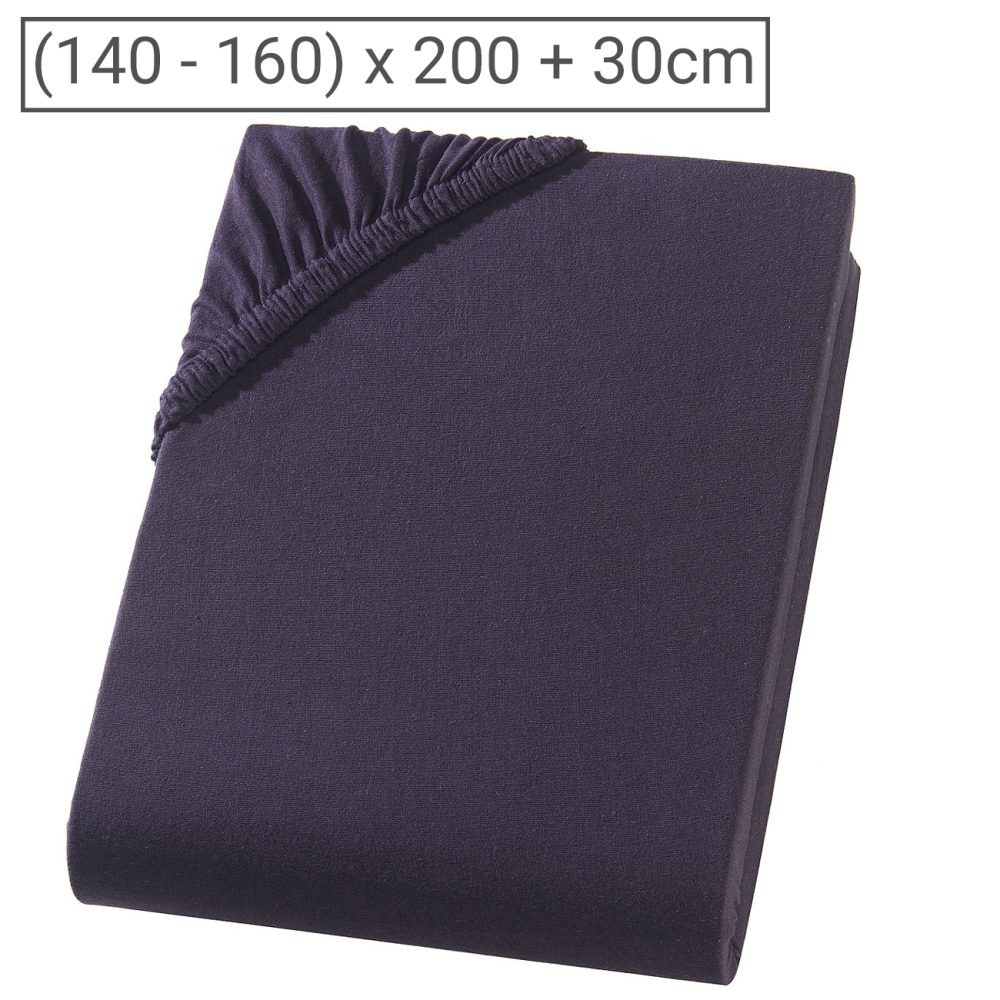 PREMIUM, Doppelbett Qualitäts-Jersey Fixleintuch, schwarz