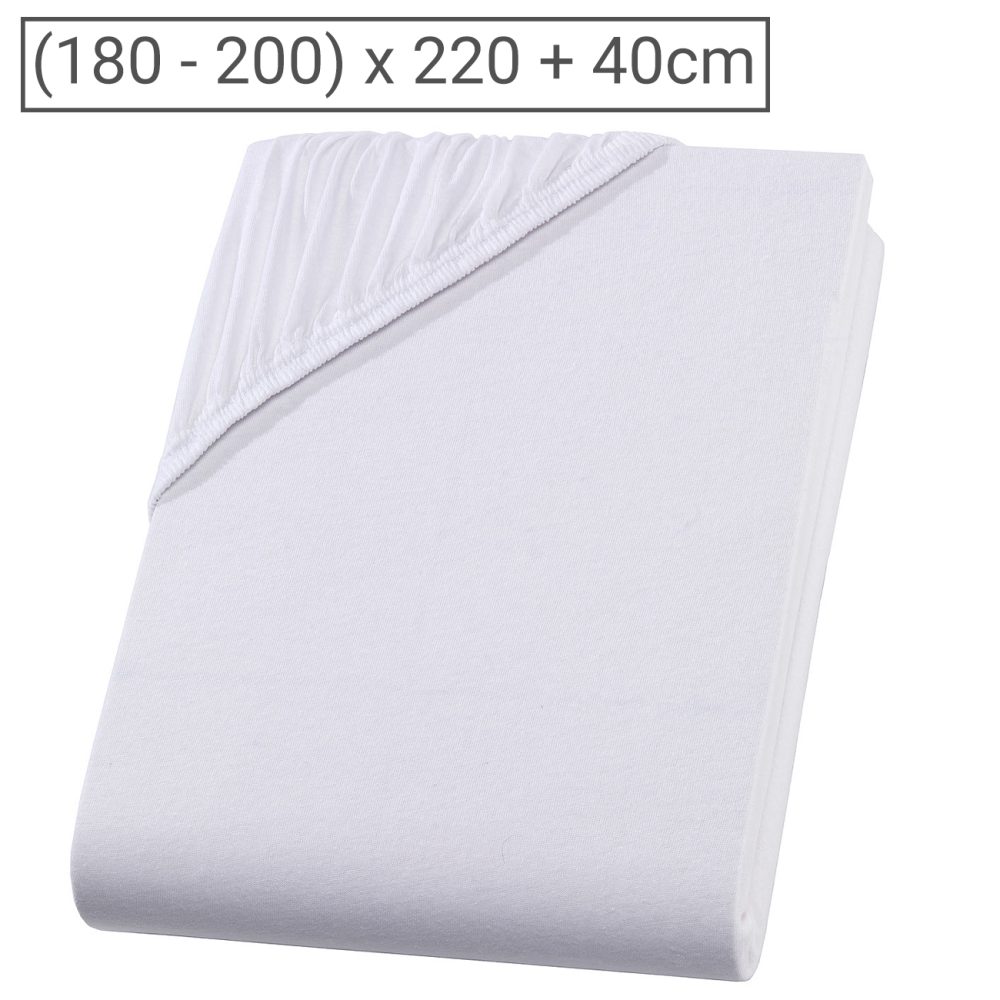 PREMIUM, Wasserbett/Boxspringbett Qualitäts-Jersey Fixleintuch, weiss