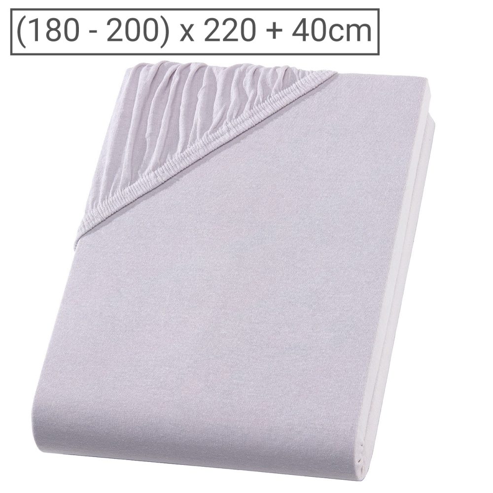 PREMIUM, Wasserbett/Boxspringbett Qualitäts-Jersey Fixleintuch, silber
