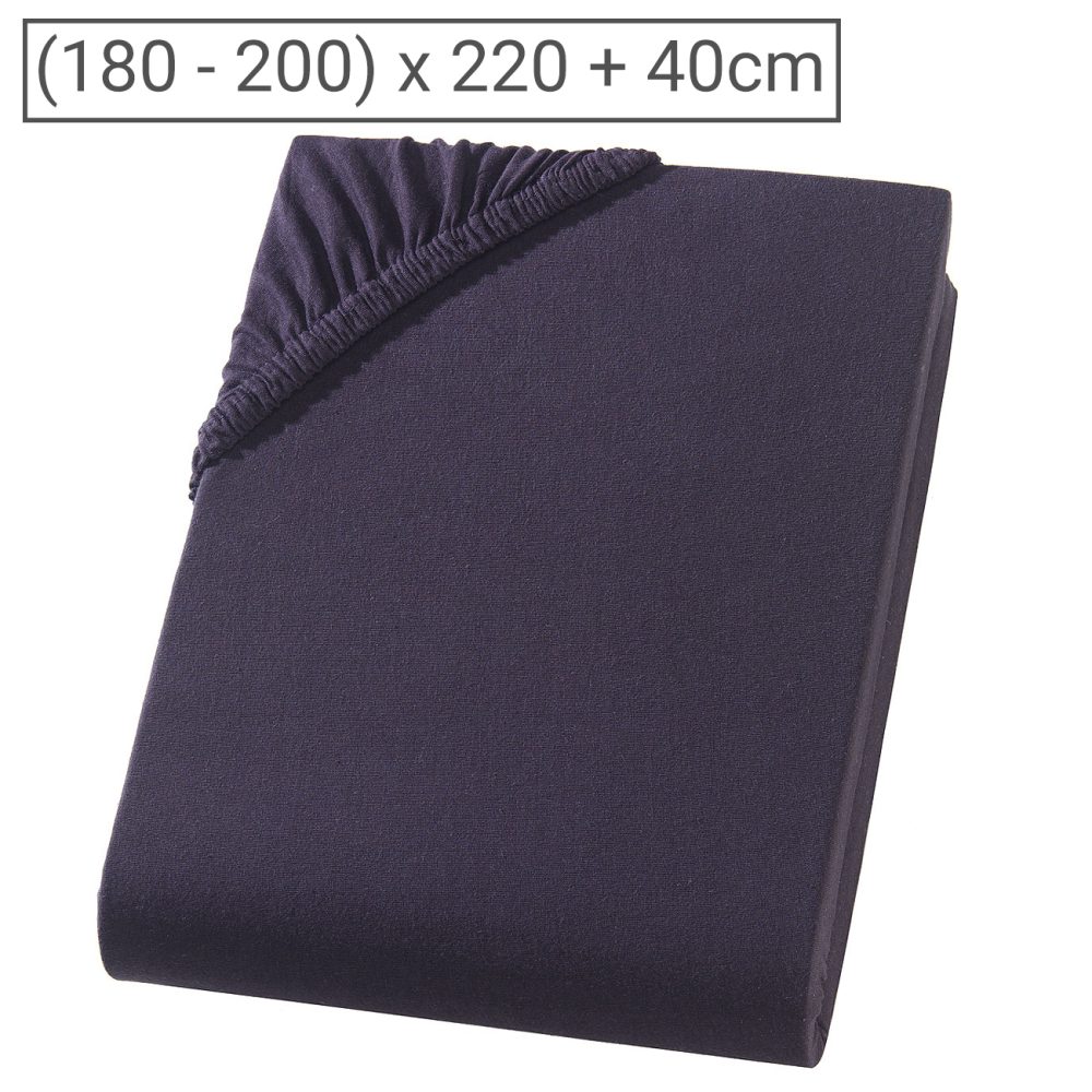 PREMIUM, Wasserbett/Boxspringbett Qualitäts-Jersey Fixleintuch schwarz