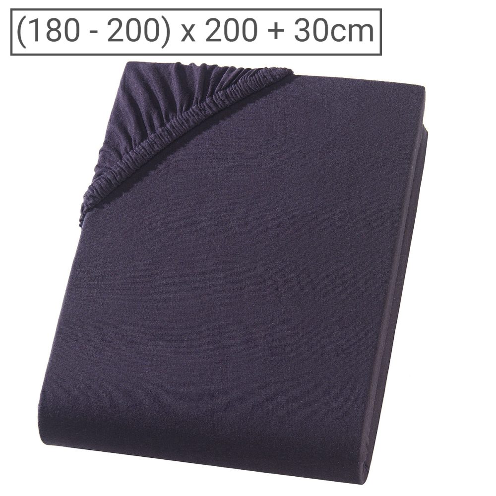 PREMIUM, Doppelbett Qualitäts-Jersey Fixleintuch, Übergrösse, schwarz