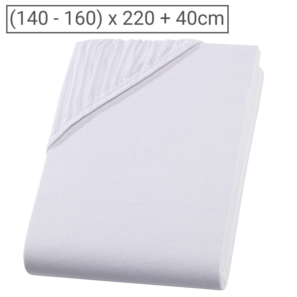PREMIUM, Wasserbett/Boxspringbett Qualitäts-Jersey Fixleintuch, weiss