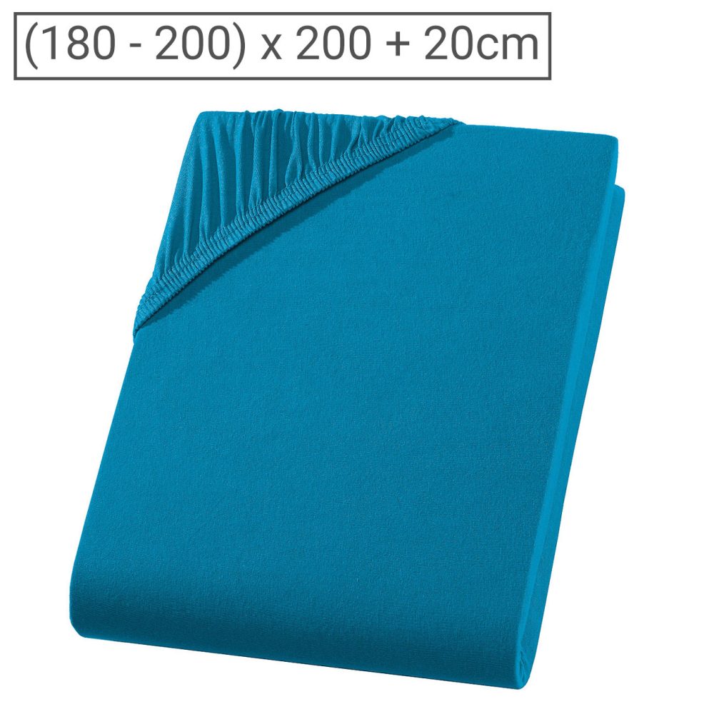 PREMIUM Jersey Topper für Boxspringbett, petrol
