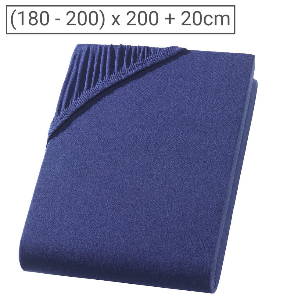PREMIUM Jersey Topper für Boxspringbett, navy