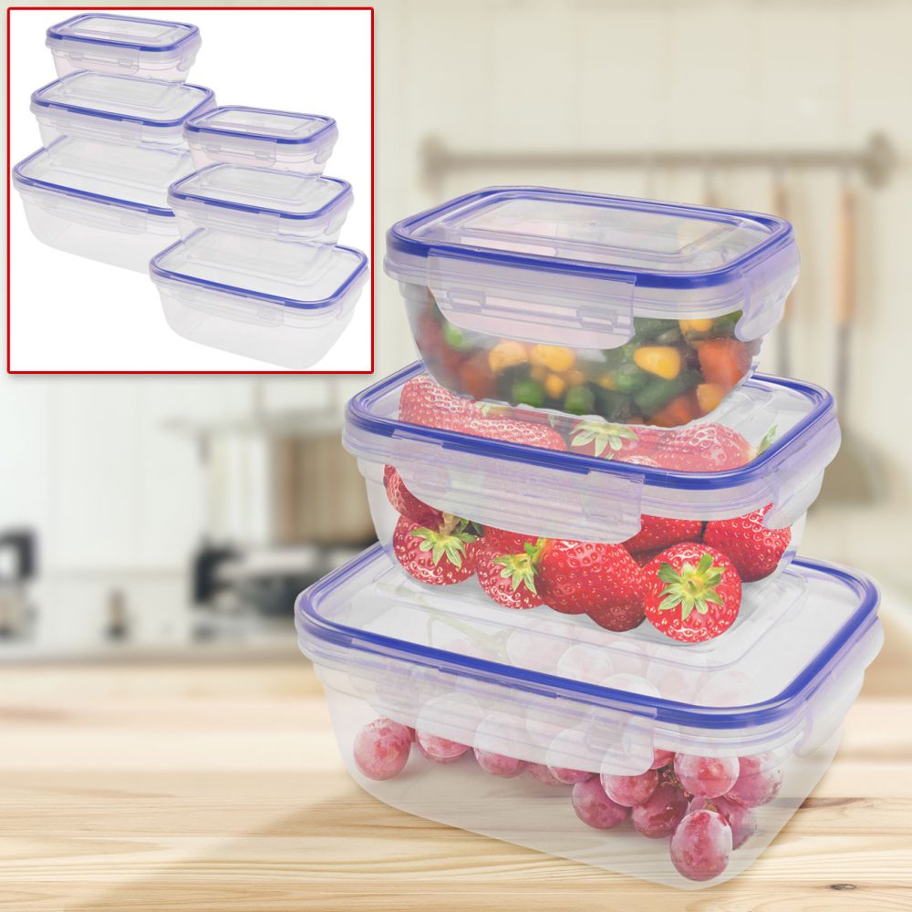 Frischhaltedosen, 6er-Set, je 2 x 400/800/1400 ml, spülmaschinenfest