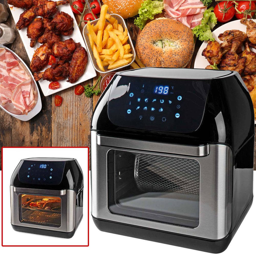 Nedis - Heißluftfritteuse mit Timer 12L, Schwarz