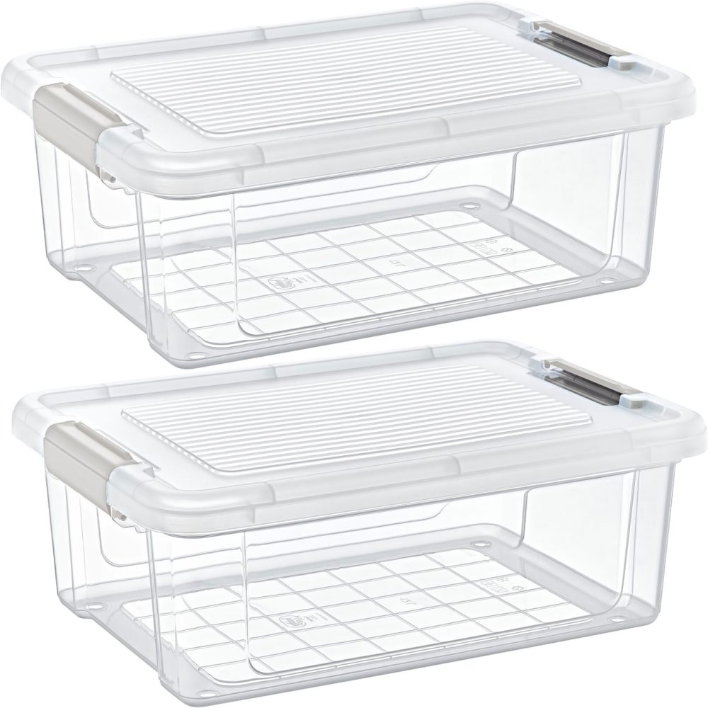 2er-Set Vorratsbox, 12 l, transparent