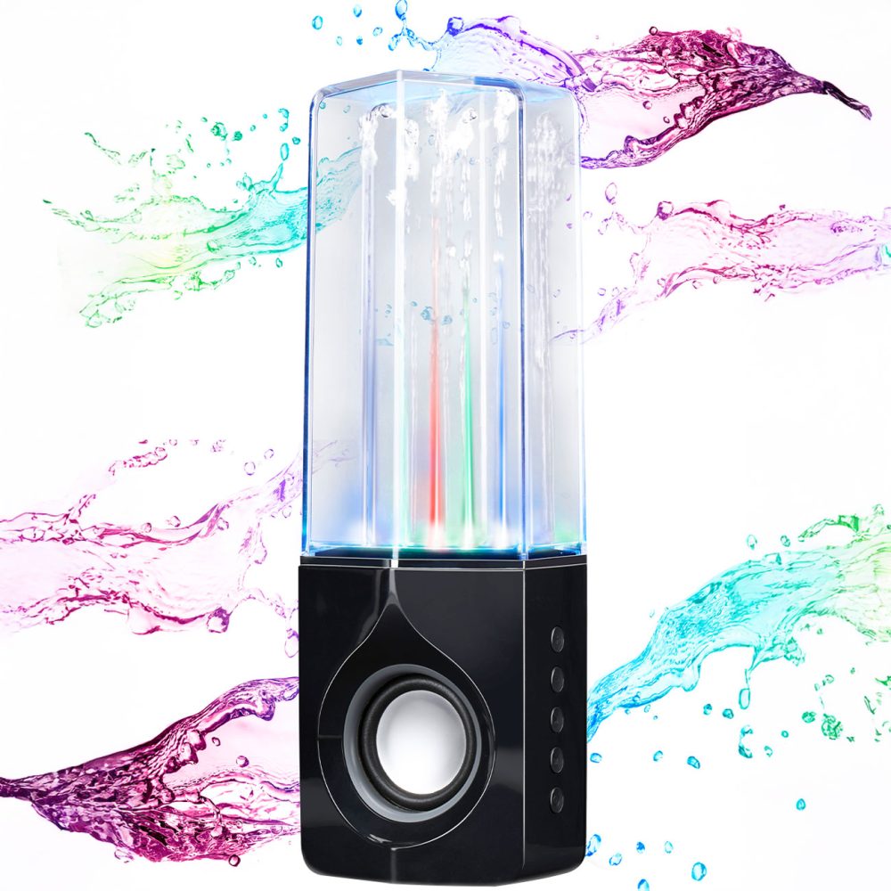 Bluetooth Lautsprecher mit Wasserfontänen und mehrfarbigem LED-Licht
