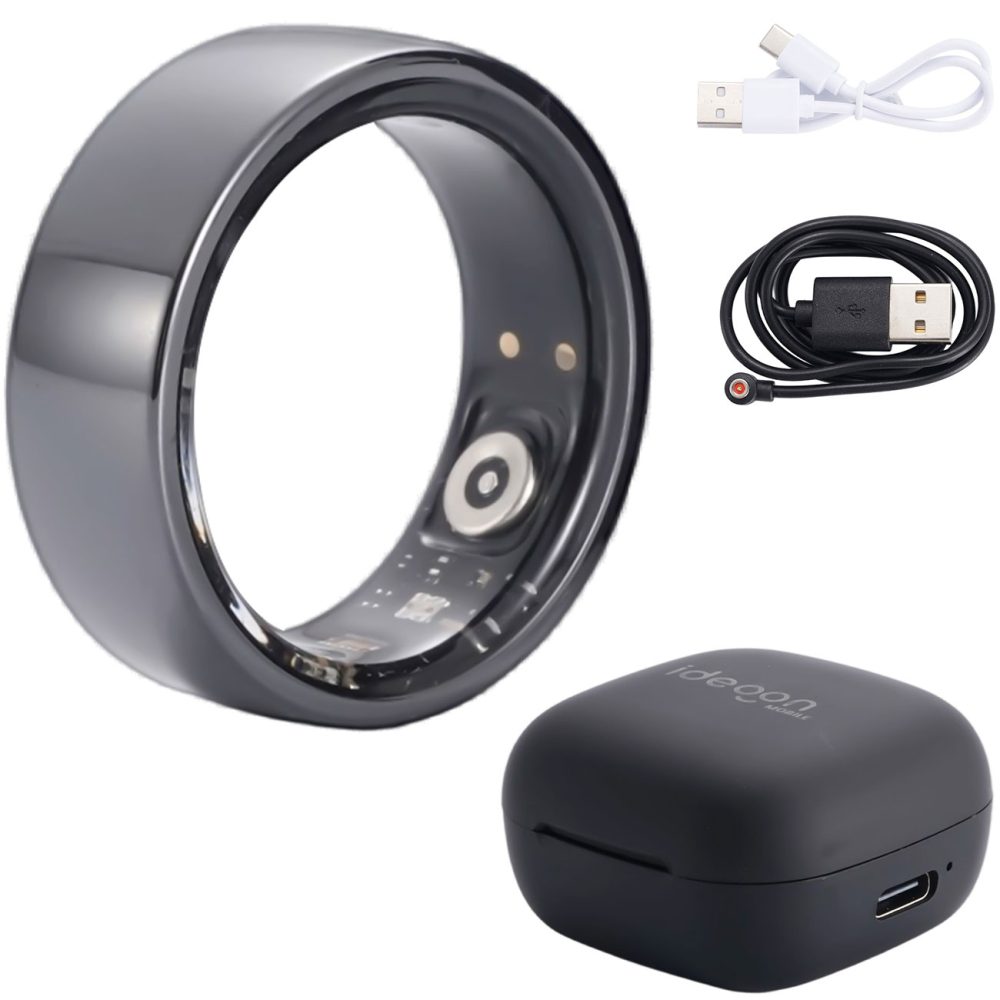Smart-Ring, schwarz, Keramik, inkl. Ladebox, Grösse 60
