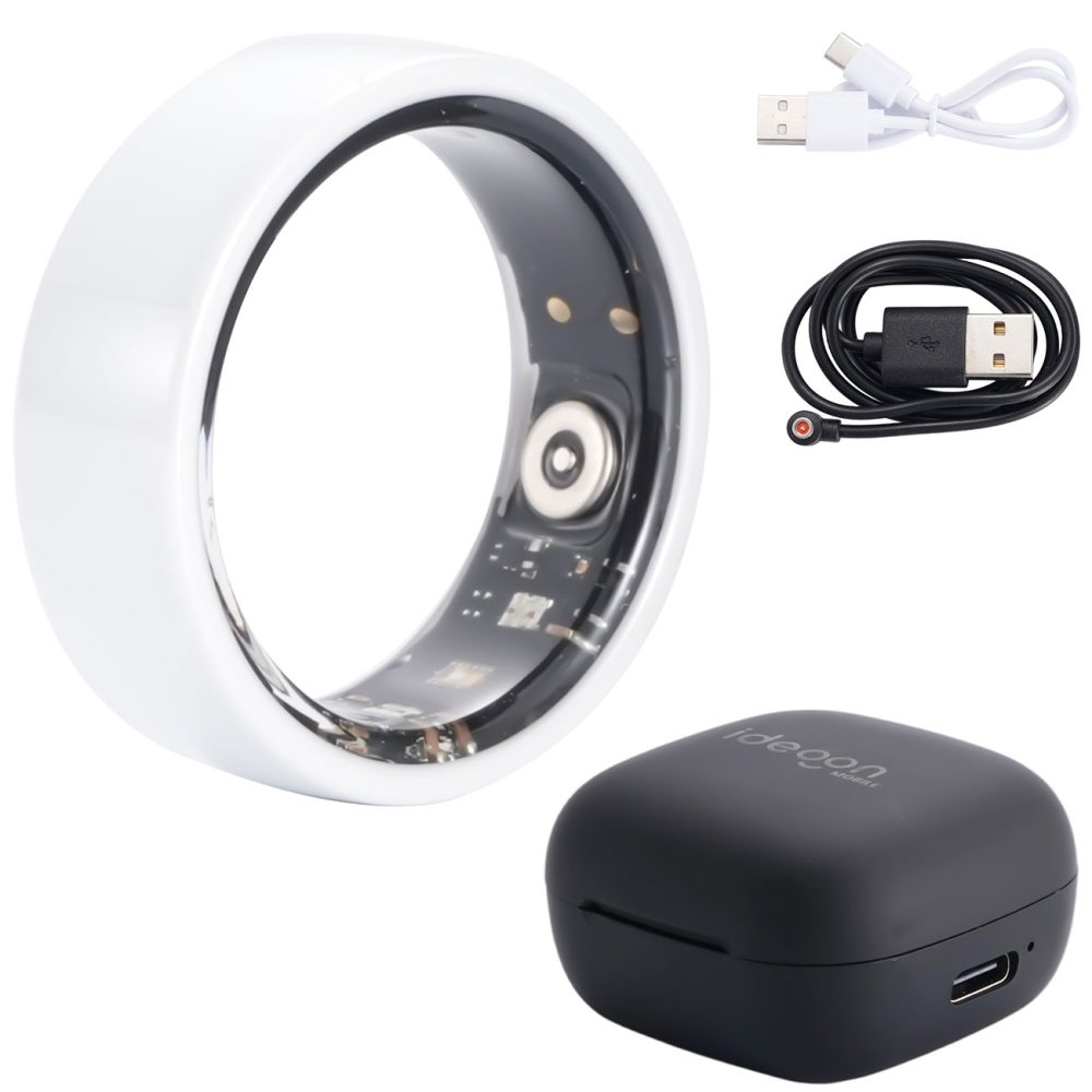 Smart-Ring, weiss, Keramik, inkl. Ladebox, Grösse 63