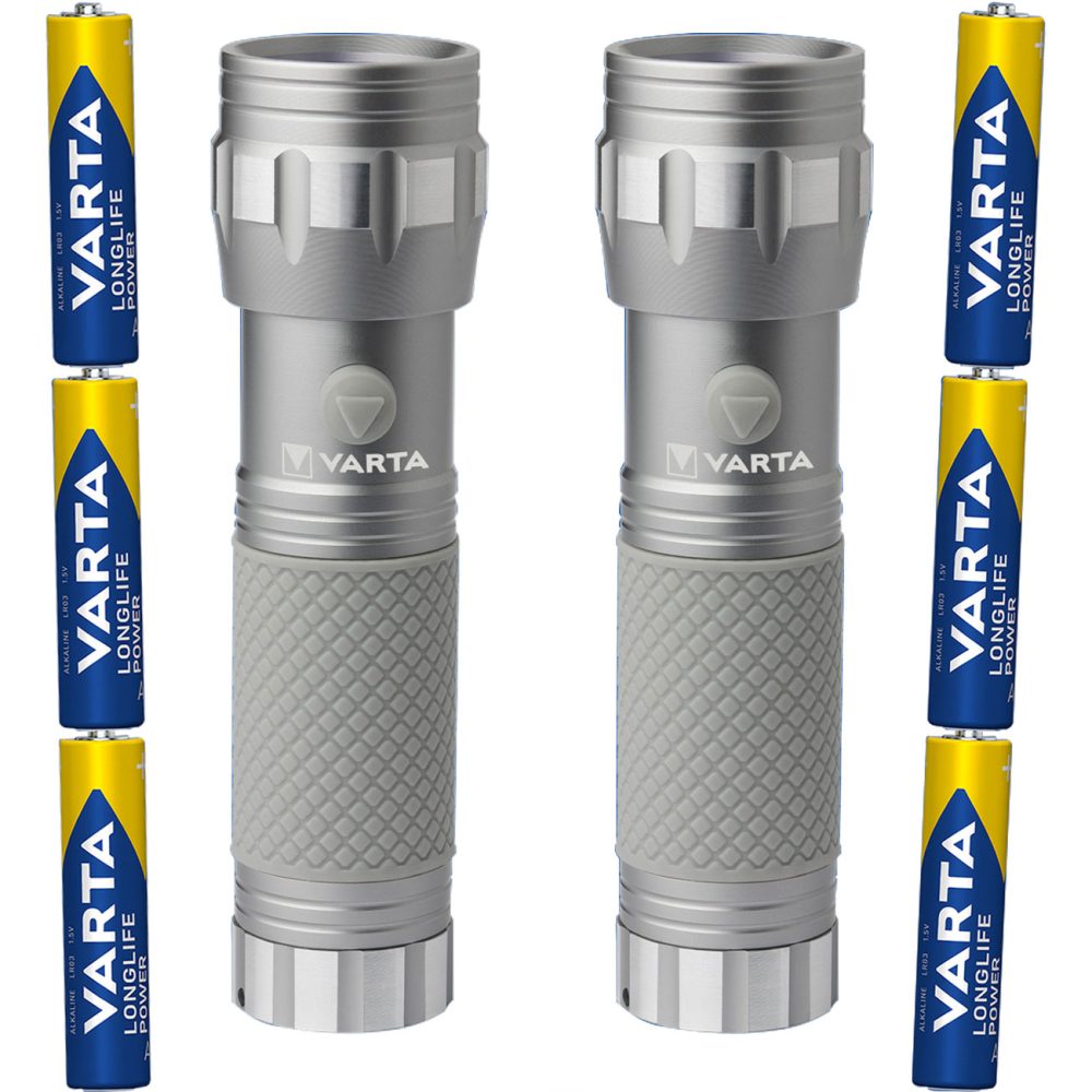 2er-Set LED UV Taschenlampe, 395-400 nm, 14x UV-LEDs (UV A), inkl. je 3x Batterien