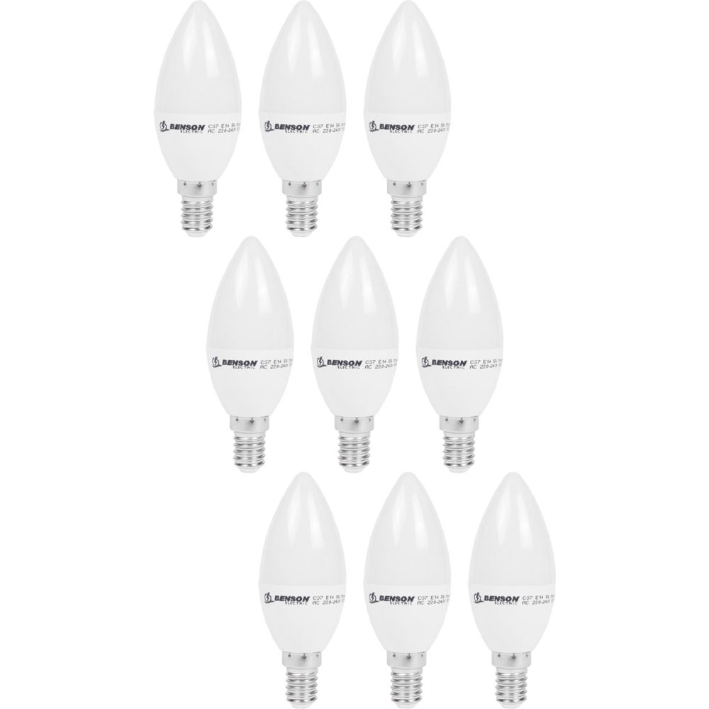9er-Set ILED-Kerzenlampe, C35, E14, 400 lm, 5 W, 3000 K, warmweiss
