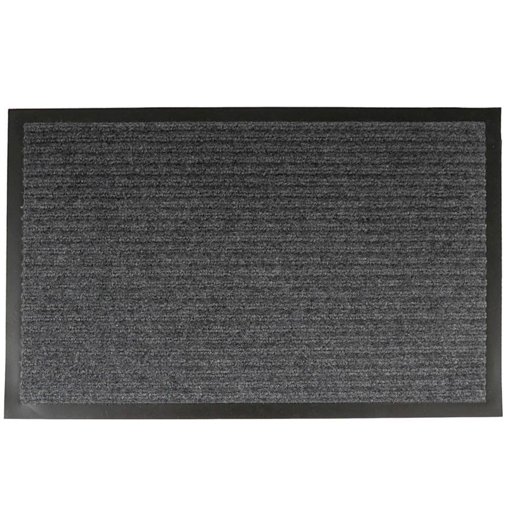Strapazierfähige Fussmatte mit PVC Rückseite, 40 x 60 cm, grau