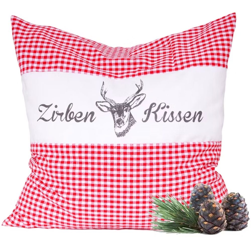 Zirbenkissen Vichy Rot 30 x 30 cm