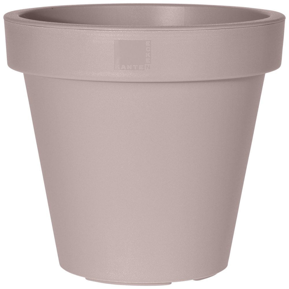 Blumentopf rund, braun-grau, Pflanztopf aus 100% recyclebarem Kunststoff, Ø 20 cm