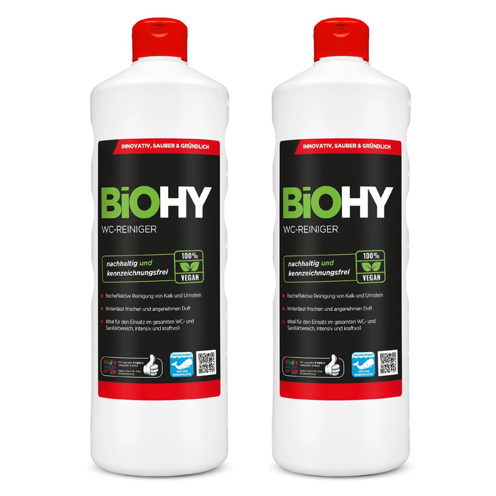 2er-Set WC-Reinigungsgel-Konzentrat, 100% vegan, pH 2,3, 1 Liter