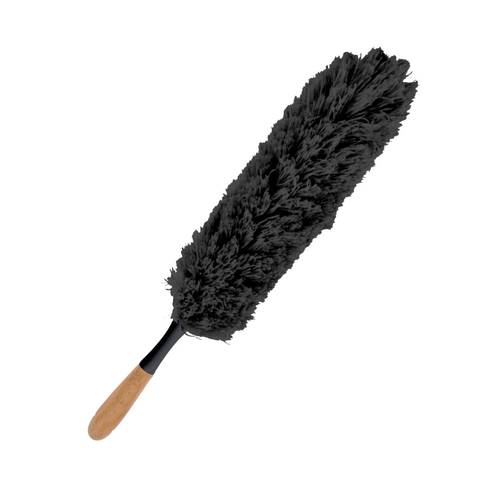 homea - Mikrofaserstaubwedel mit Bambusgriff 56 cm Anthrazit