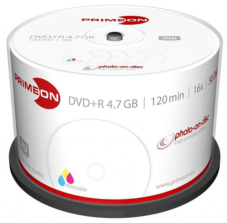 Primeon DVD+R 4.7 GB, 16x, bedruckbar, 50er-Box