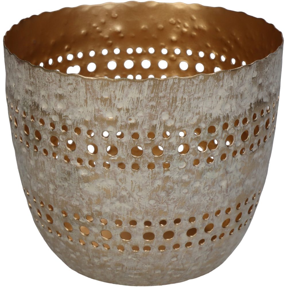 HD Collection - Teelichthalter ARTUS - gold - Metall - 11 cm