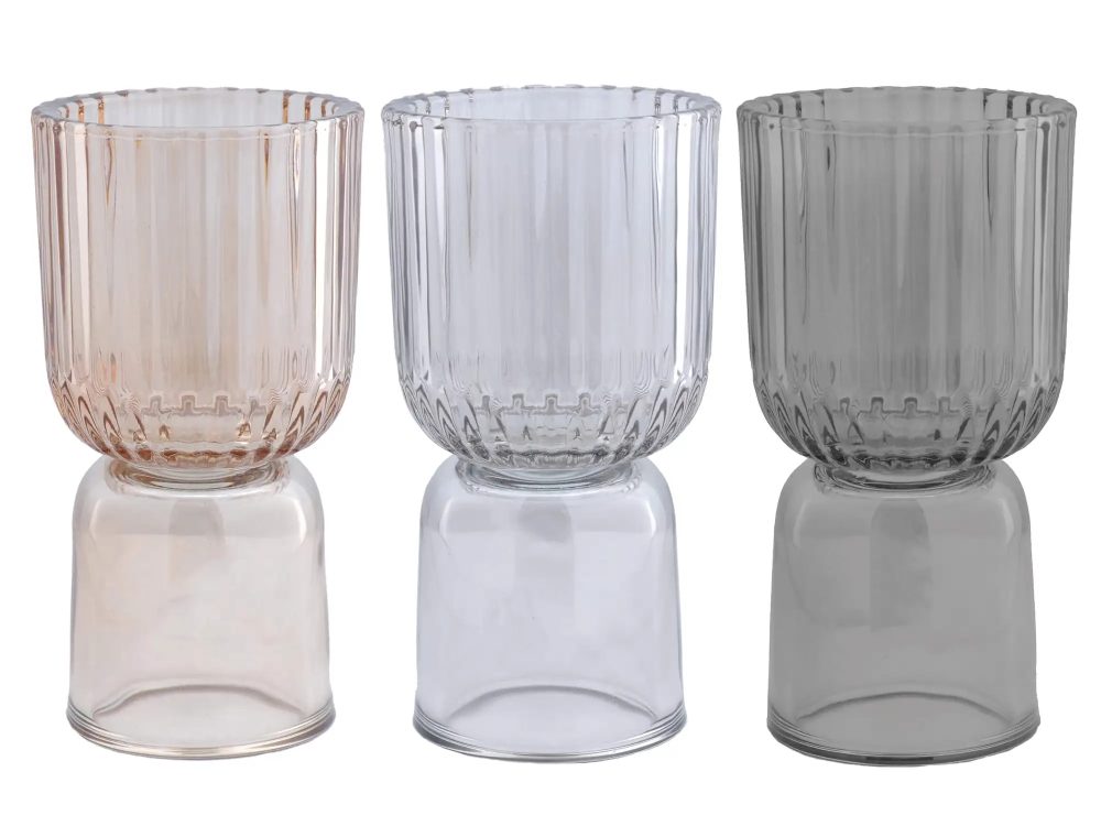 Glas Grau/beige/natur D: 17 cm