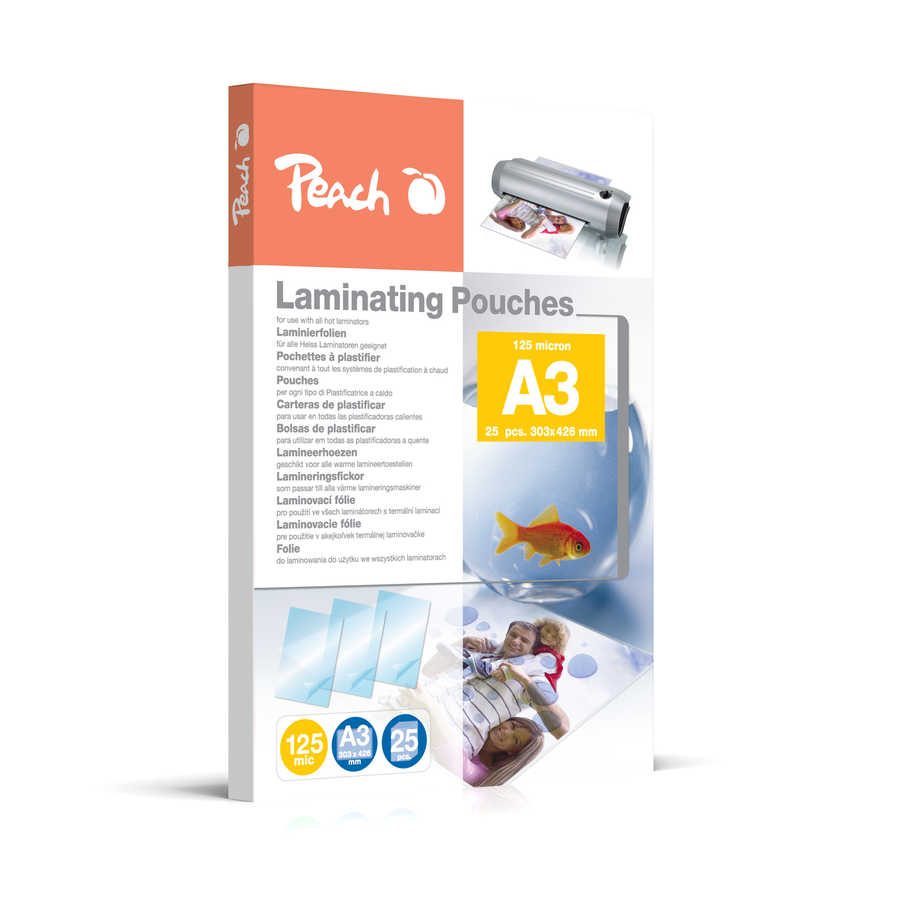 Peach Laminierfolien A3, 125 mic, glänzend, PPR525-01, 25 Stk.