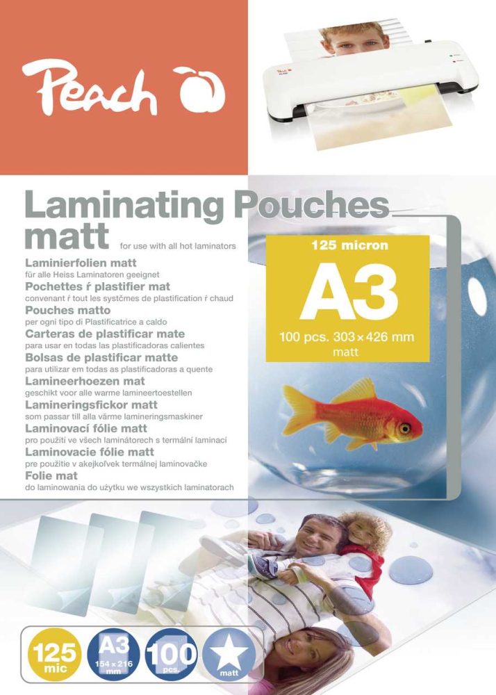 Peach Laminierfolien A3, 125 mic, matt, S-PP525-15, 100 Stk.