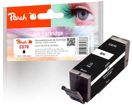 Peach Tintenpatrone schwarz kompatibel zu Canon PGI-570 bk
