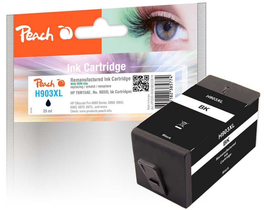 Peach HP 903 XLbk Druckerpatrone XL bk ersetzt HP No. 903XL bk, T6M15AE für z.B. HP OfficeJet Pro 6970, HP OfficeJet 6950, HP OfficeJet 6900