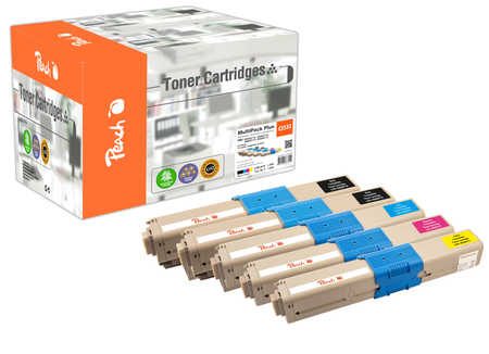 Peach Spar Pack Plus Tonermodule kompatibel zu OKI 46508716*2, 46508715, 46508714, 46508713