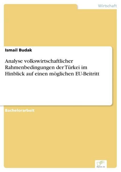 Analyse volkswirtschaftlicher Rahmenbedingungen der Türkei im Hinblick auf einen möglichen EU-Beitritt
