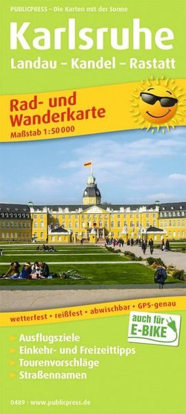 PublicPress Rad- und Wanderkarte Karlsruhe-Landau-Rastatt
