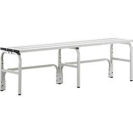 Umkleidebank aus Edelstahl, HxT 450 x 350 mm L 1500 mm, ohne Schuhrost, ohne Hakenleiste
