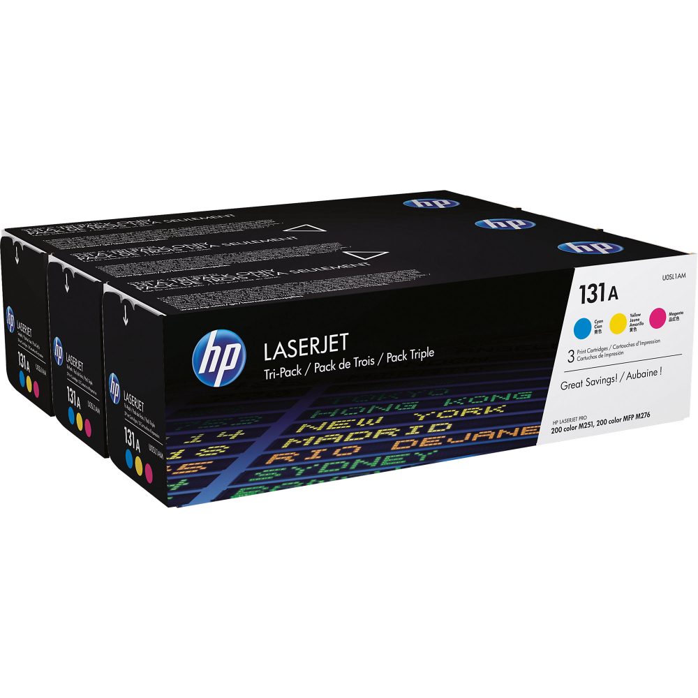 3 Original Tonerpatronen CMY (Rainbow-Kit) HP No. 131A, U0SL1AM