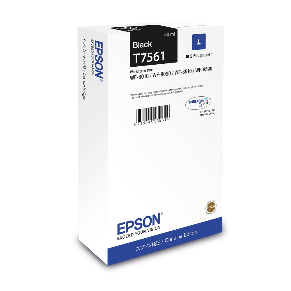 Original Tintenpatrone schwarz Epson T756140