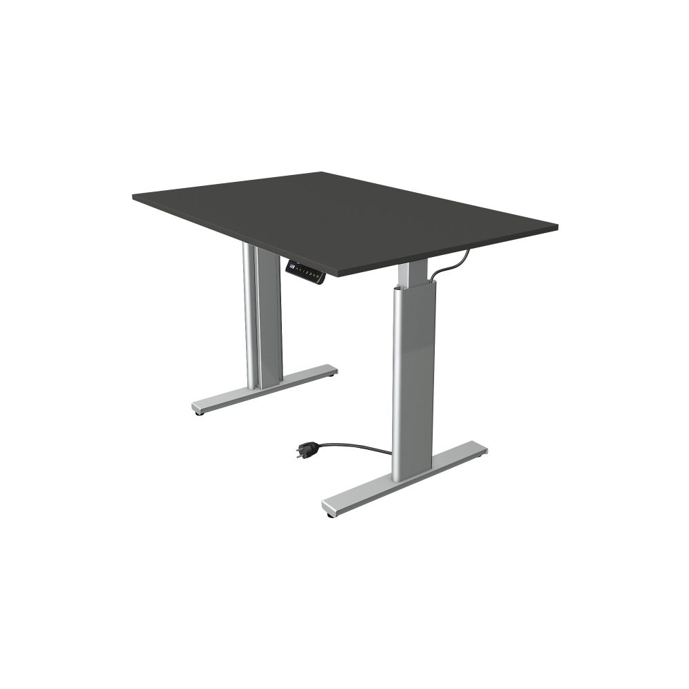 Kerkmann Move 3 Rechteckig Elektrisch Höhenverstellbar Sitz-Stehschreibtisch Anthrazit, Silber 1.200 x 800 x 1.200 mm