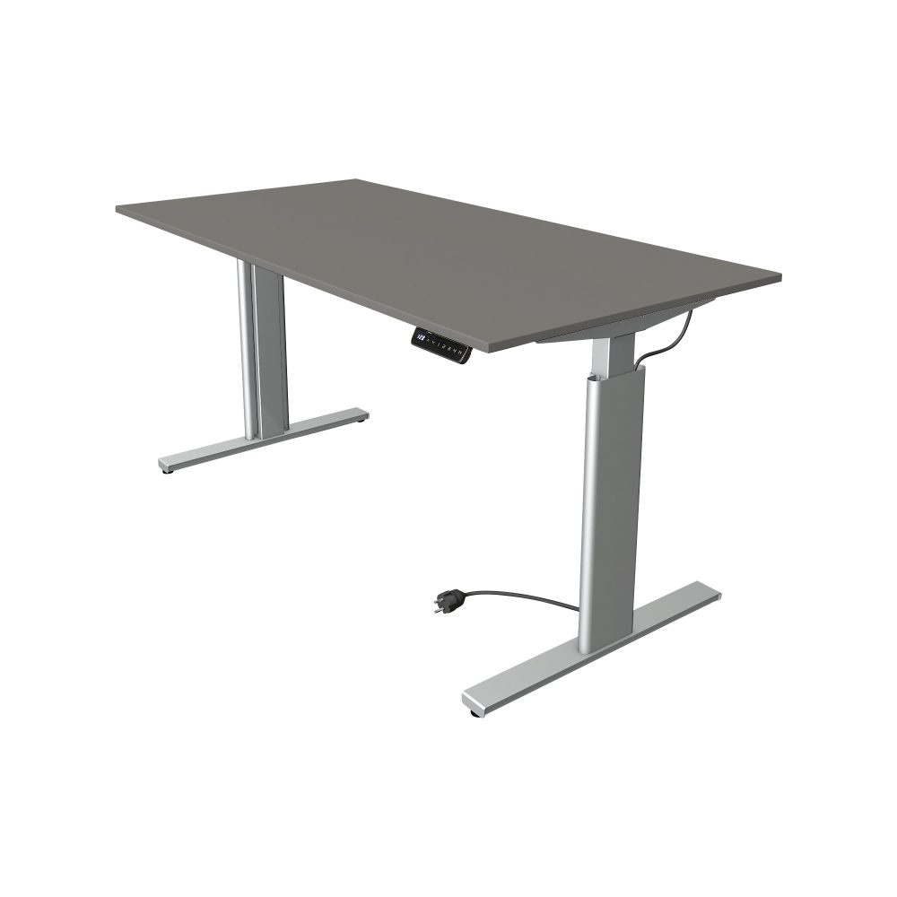 Kerkmann Move 3 Rechteckig Elektrisch Höhenverstellbar Sitz-Stehschreibtisch Graphit, Silber 1.600 x 800 x 1.200 mm