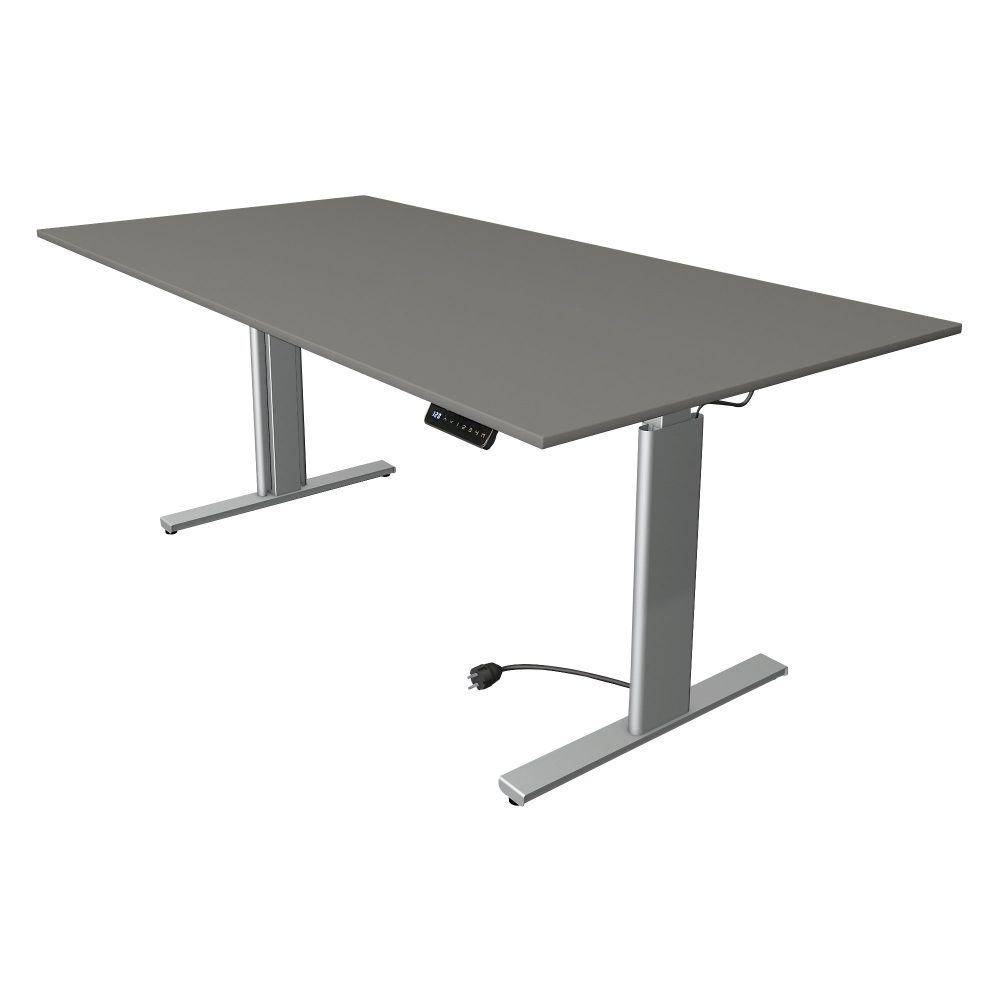 Kerkmann Move 3 Rechteckig Elektrisch Höhenverstellbar Sitz-Stehschreibtisch Graphit, Silber 2.000 x 1.000 x 1.200 mm