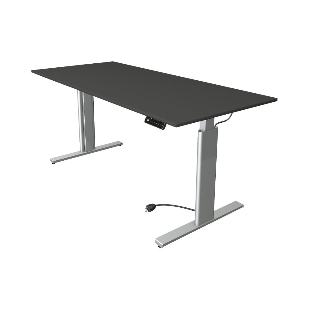 Kerkmann Move 3 Rechteckig Elektrisch Höhenverstellbar Sitz-Stehschreibtisch Anthrazit, Silber 1.800 x 800 x 1.200 mm