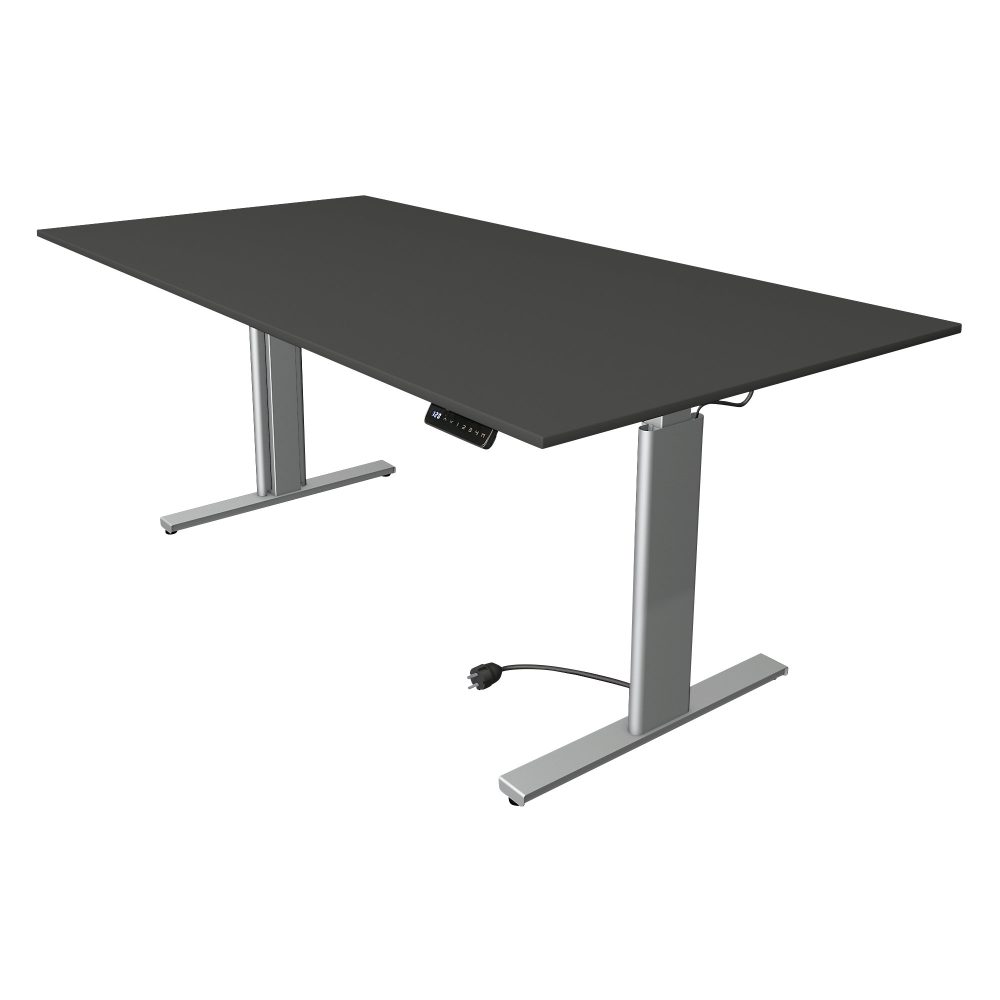 Kerkmann Move 3 Rechteckig Elektrisch Höhenverstellbar Sitz-Stehschreibtisch Anthrazit, Silber 2.000 x 1.000 x 1.200 mm