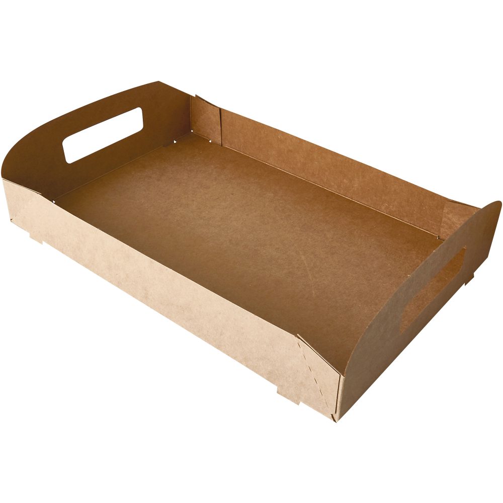 Papstar Tragetablett Pure Papier 45 mm x 544 mm x 366 mm Braun