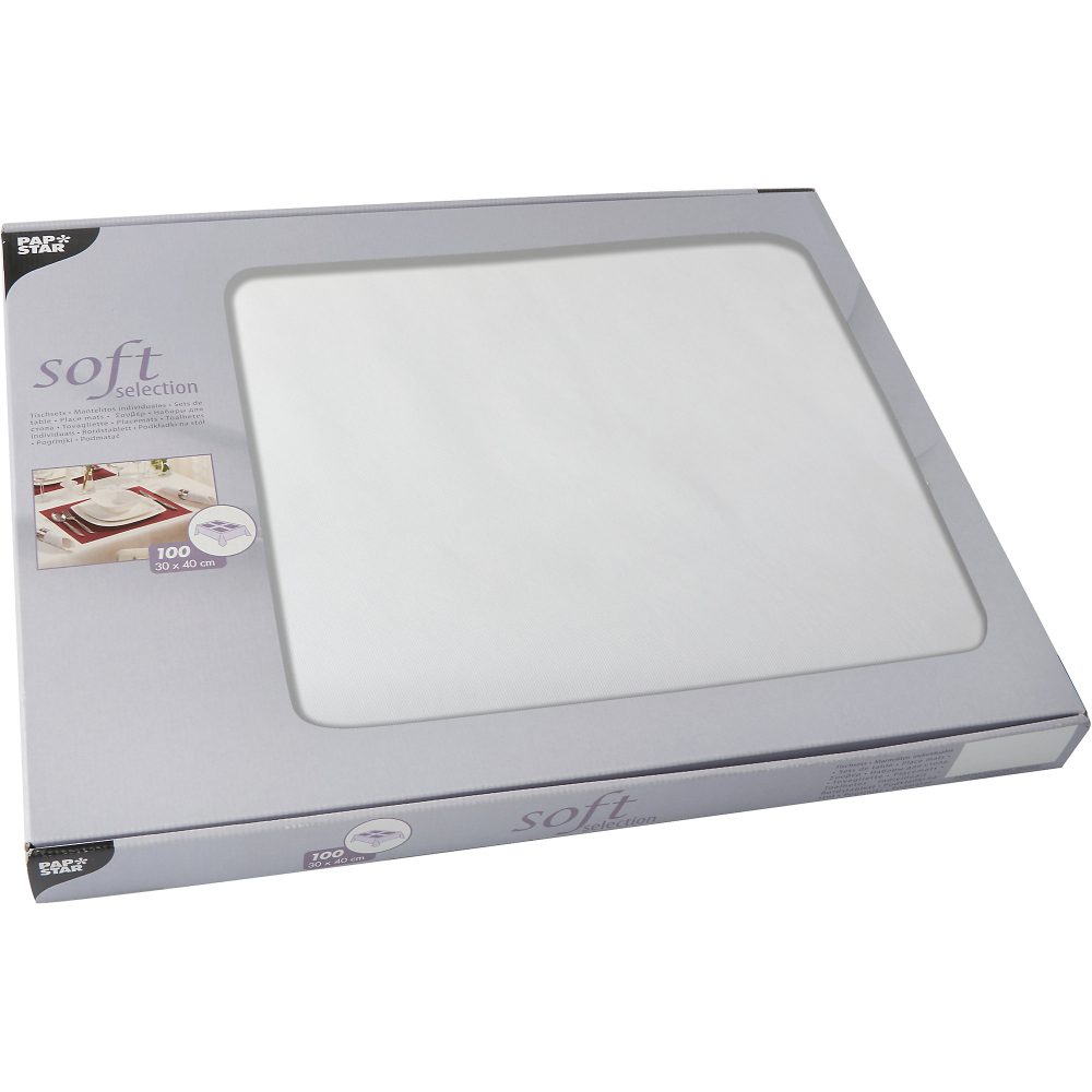 Papstar Tischset Soft Selection Weiß 300 x 400 mm 100 Stück