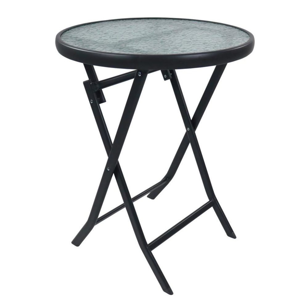 Gartentisch Sonlas L 920588 Ø55cm Metall, Glas Anthrazit rund 