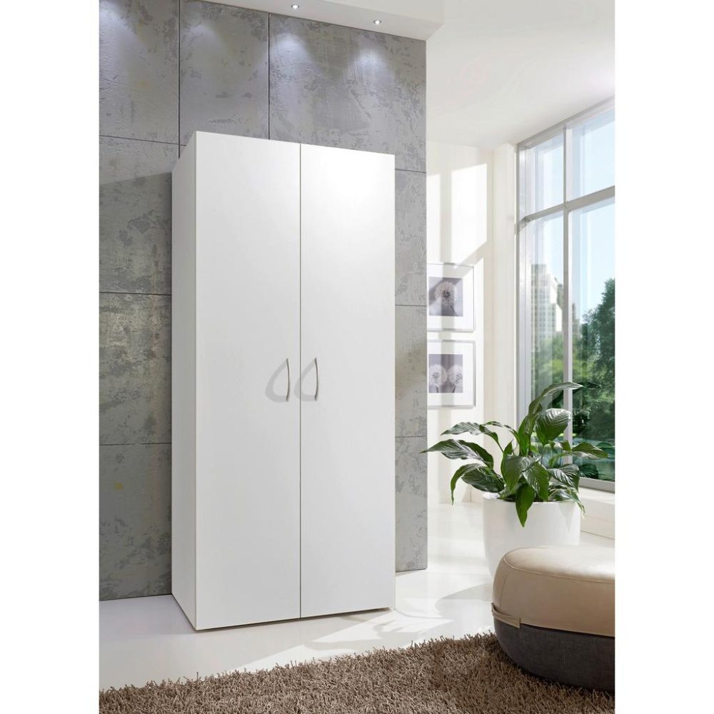 Xora Schrank in weiss , Multiraumkonzept , Holzwerkstoff , 6 Fächer , 80x185x40 cm , Dekorfolie,Nachbildung,Nachbildung , Typenauswahl, Beimöbel erhältlich, In verschiedenen Grössen erhältlich, in verschiedenen Holzdekoren erhältlich, Wechselba