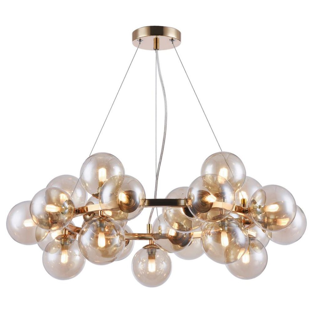 Runde Pendellampe Dallas, gold